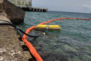 Elastec TDS136 oil skimmers in water