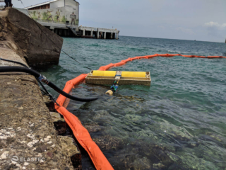 Elastec TDS136 oil skimmers in water