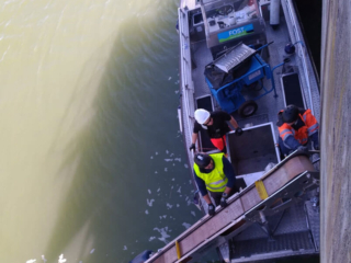 Filter belt oil skimmer on wall