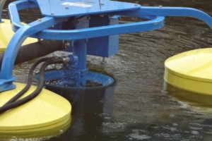 Detail of weir skimming oil