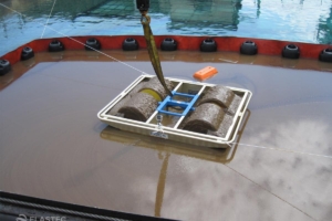 Magnum 100 oil skimmer at OHMSETT for testing