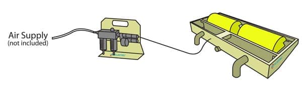 Pneumatic skimmer configuration 3