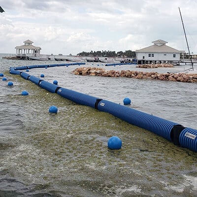 Invasive aquatic plant boom