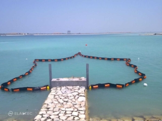 PermaFence containment boom on a dock