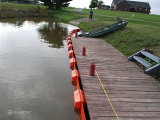 PermaFence urethane boom around dock