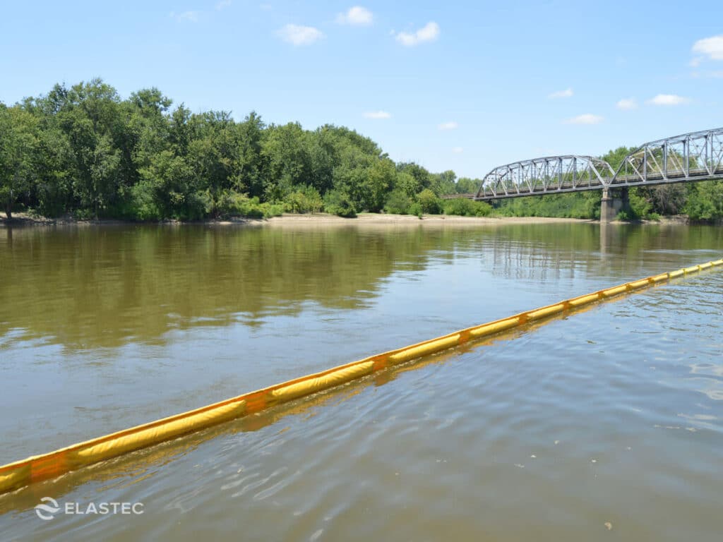 OptiMax boom in the Wabash river
