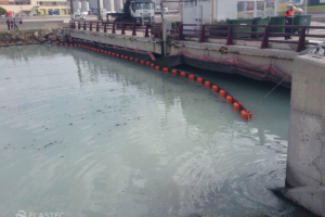 PermaFence containment barrier around dock in Spain