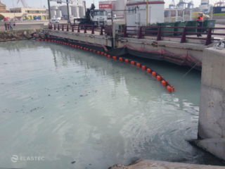PermaFence containment barrier around dock in Spain