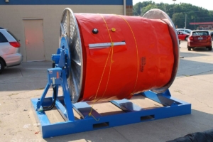 Shoremax containment boom on reel