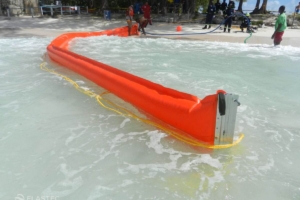 Shoremax inter-tidal boom in Barbados