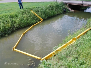 SuperStream containment boom in stream