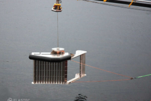 2M BoomVane being lowered into water