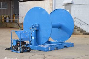 Boom reel container power unit