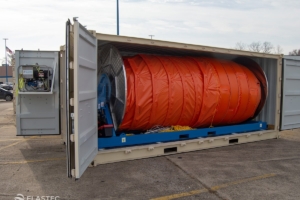 Boom reel in container front view