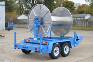 Boom reel on trailer rear view