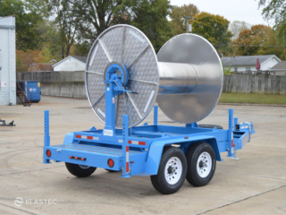 Boom reel on trailer rear view