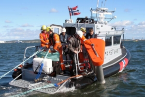 1M BoomVane being deployed from a ship