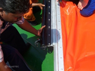 Connecting boom to tow bridle assembly