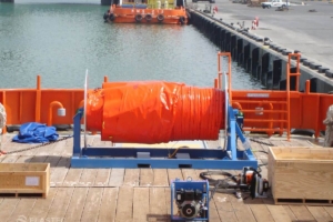 Containment boom on reel