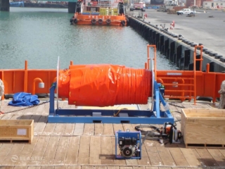 Containment boom on reel