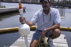 Navigation light buoy for scale