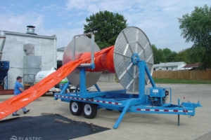 Trailer-mounted boom reel power unit