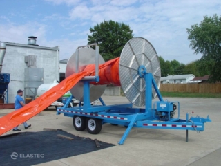 Trailer-mounted boom reel power unit