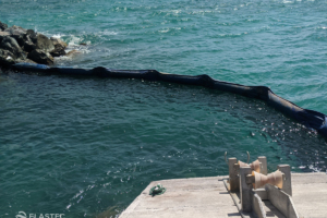 Beach Bouncer barrier at water intake