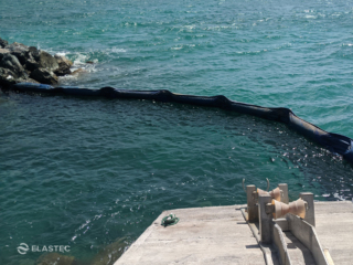 Beach Bouncer barrier at water intake