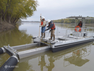 Brute Bin and Omni Catamaran for trash collection