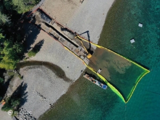 Rideau contrôlant la turbidité et le limon pendant la construction