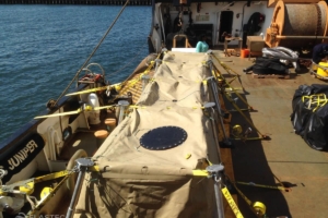 Oil storage tank on deck