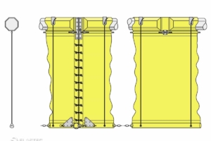 Type 2 Fastwater Screen turbidity curtain illustration