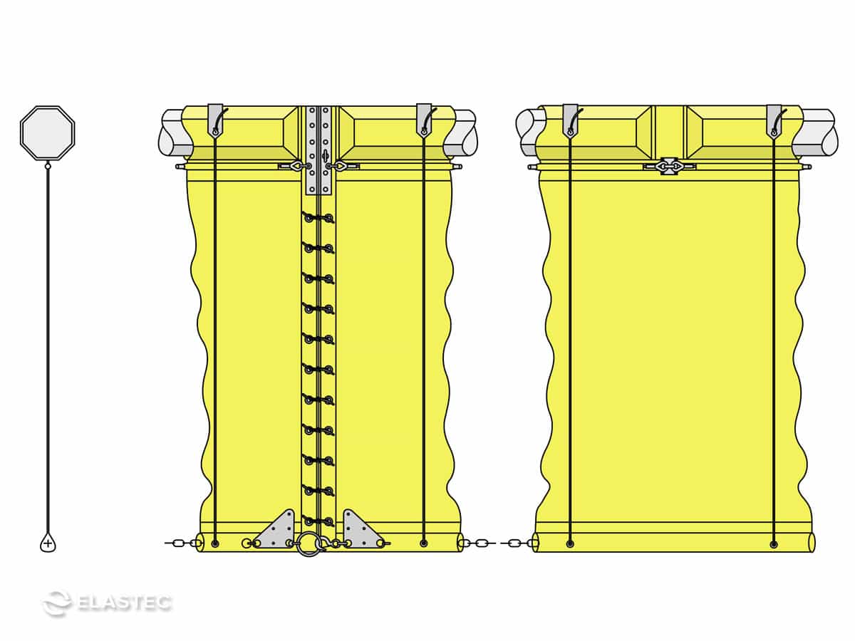 Type 2 Fastwater Screen turbidity curtain illustration