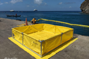 Portable storage tank on dock