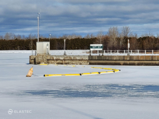 Yellow Brute Boom in ice