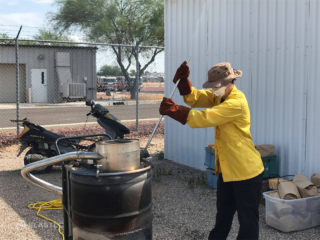 Drug Terminator incinerator in use