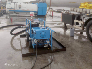 Elastec lobe pump and hydraulic power unit setup