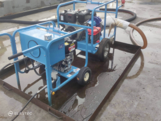 Elastec lobe pump with power pack on skid