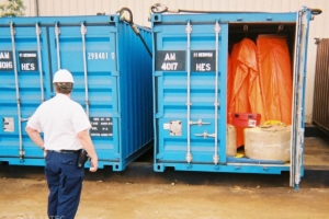 Oil spill response equipment containers