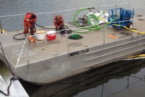 MiniVac sur un bateau pendant l'ouragan Sandy