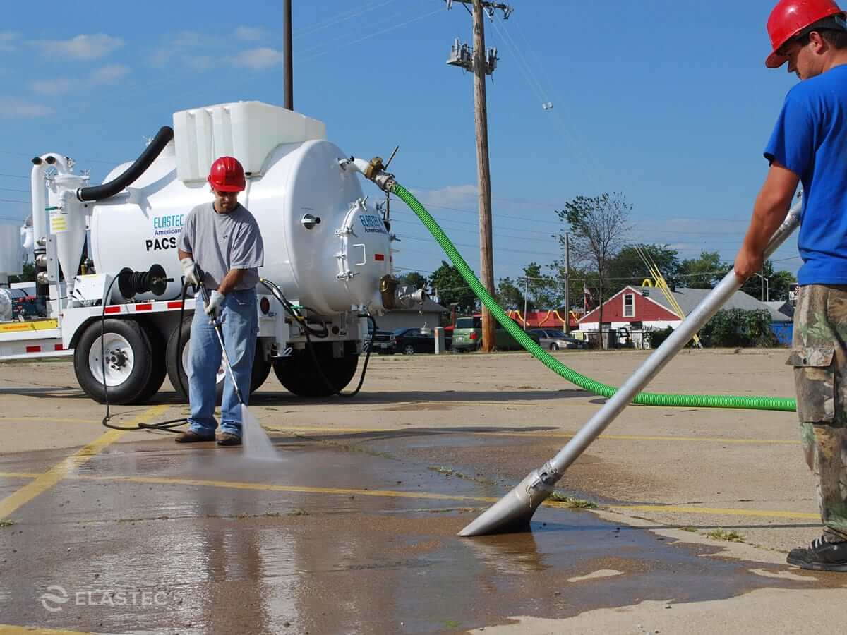 PACS vacuum trailer cleaning parking lot
