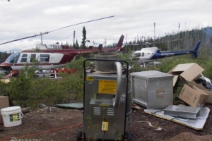 Small incinerator at remote camp