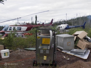 Small incinerator at remote camp