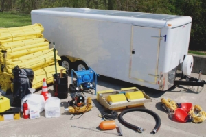 Trailer for oil spill response equipment