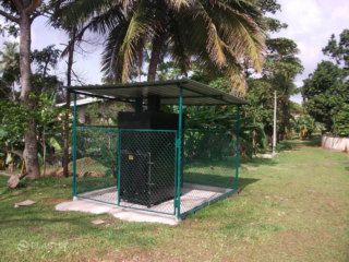 General waste incinerator under shelter