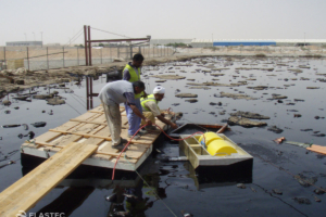 Heavy oil recovery in oil pit