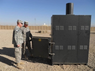 Incinerator for military installation