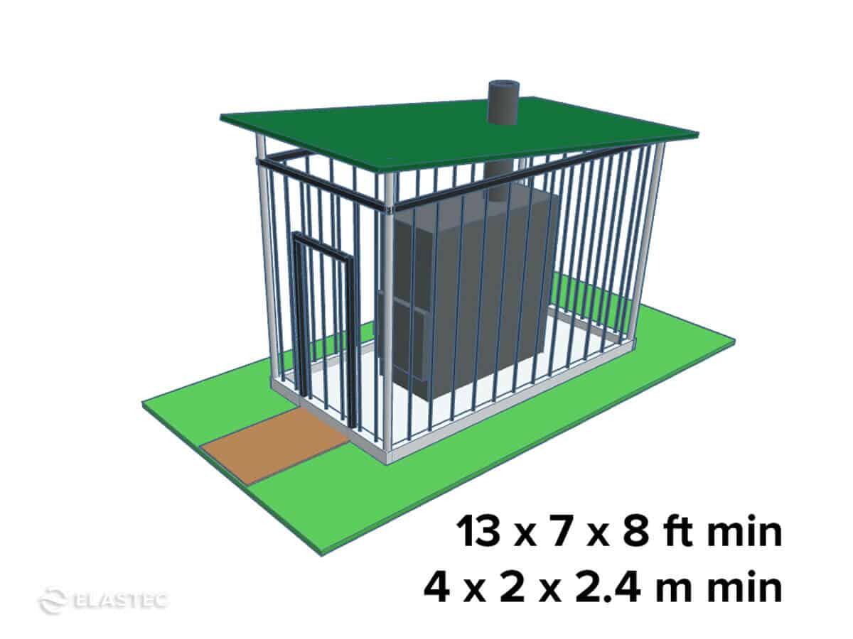 Municipal waste incinerator shelter dimensions 1