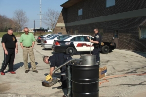 Police drug incinerator